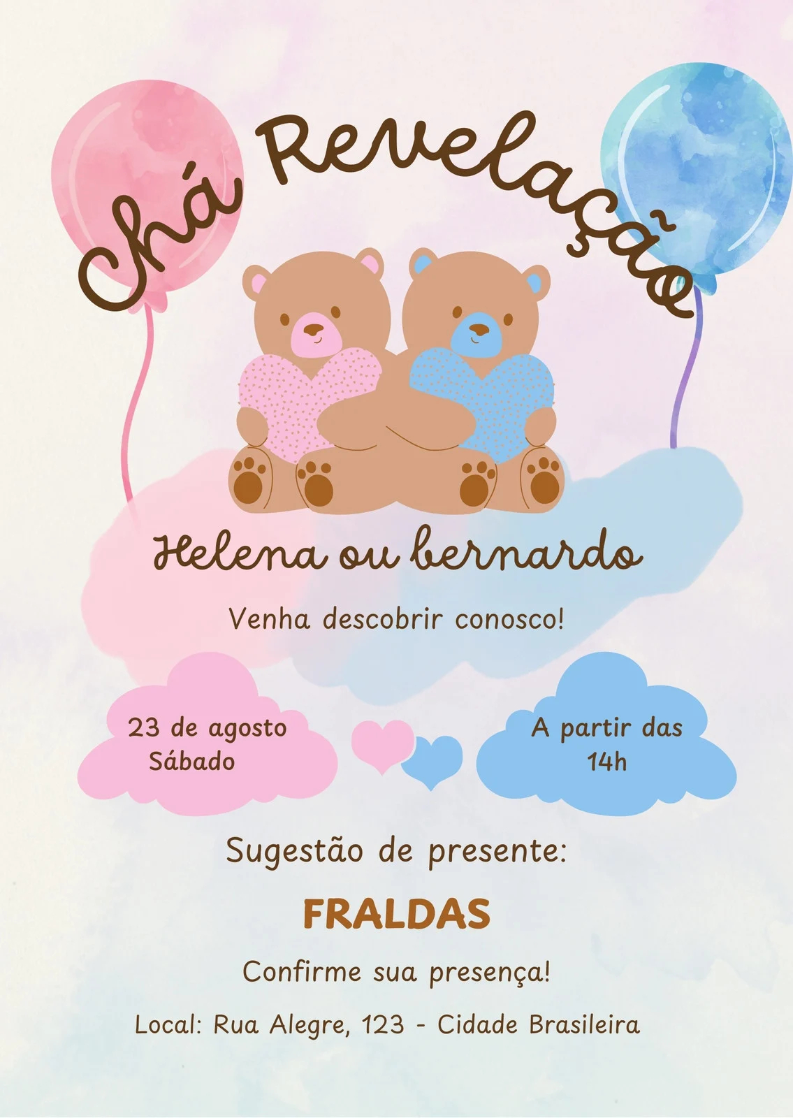 Chá de Revelação Layout 3